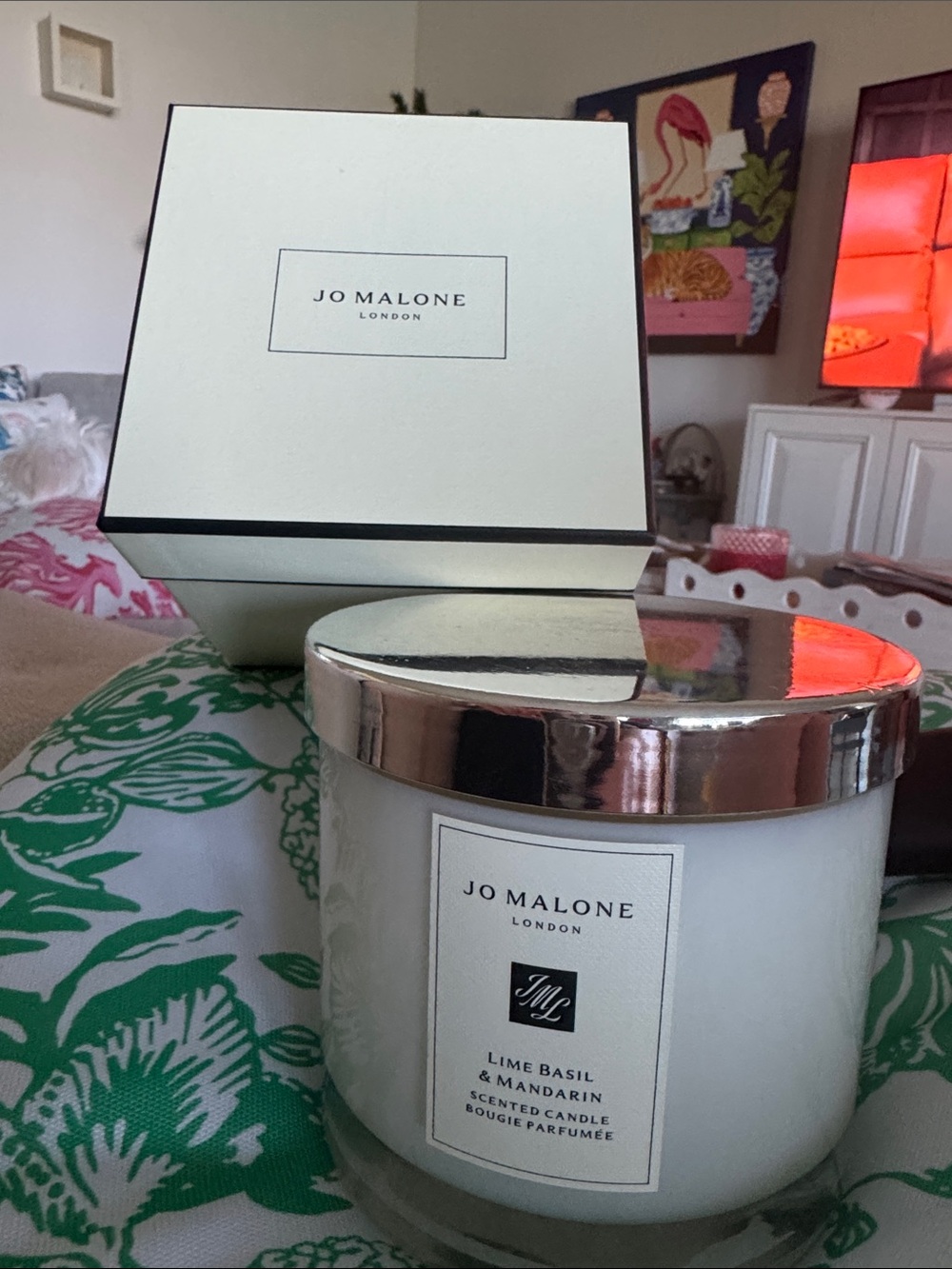 Jo Malone Lime Basil & Mandarin Candle with Box 21.1 Oz New